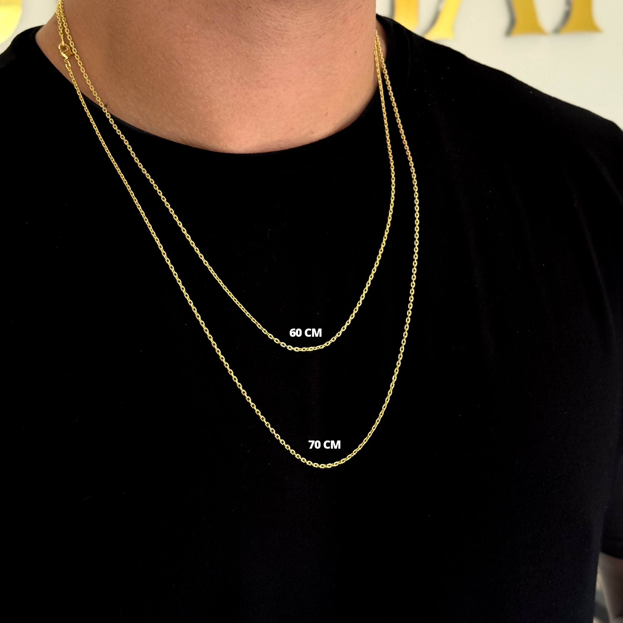 Kit Corrente e Pulseira Cadeado 1,5mm Fecho Lagosta Banhado A Ouro 18k