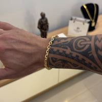 Pulseira Cadeado 5mm 14gr Fecho Bomba Banhado A Ouro 18k