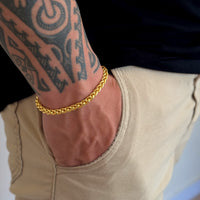 Pulseira Palmeira 5mm 16gr Fecho Bomba Banhado A Ouro 18k