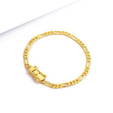 Pulseira 3 Por 1 Fígaro 4mm 6gr Fecho Duplo Banhado A Ouro 18k