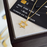 Pingente Estrela De Davi Vazado 1,5x1,5cm Banhado A Ouro 18k