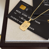 Pingente Plaquinha Espírito Santo 2x1,5cm Banhado A Ouro 18k