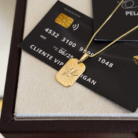 Pingente Plaquinha Espírito Santo 2x1,5cm Banhado A Ouro 18k