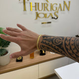 Pulseira Lacraia 6mm 16gr Fecho Duplo Banhado A Ouro 18k