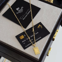 Colar Plaquinha De Letra - Corrente Veneziana Banhado A Ouro 18k