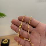 Corrente Cadeado Alongado 2mm 8gr Fecho Bomba Banhado A Ouro 18k