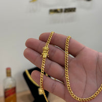Corrente Grumet 4mm 16gr Fecho Duplo Banhado A Ouro 18k