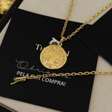 Colar Medalha De São Bento - Corrente e Pulseira Cadeado 2mm Banhado A Ouro 18k