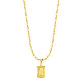 Colar Plaquinha De Letra - Corrente Veneziana Banhado A Ouro 18k