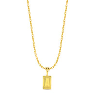 Colar Plaquinha De Letra - Corrente Veneziana Banhado A Ouro 18k