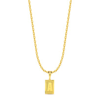 Colar Plaquinha De Letra - Corrente Veneziana Banhado A Ouro 18k