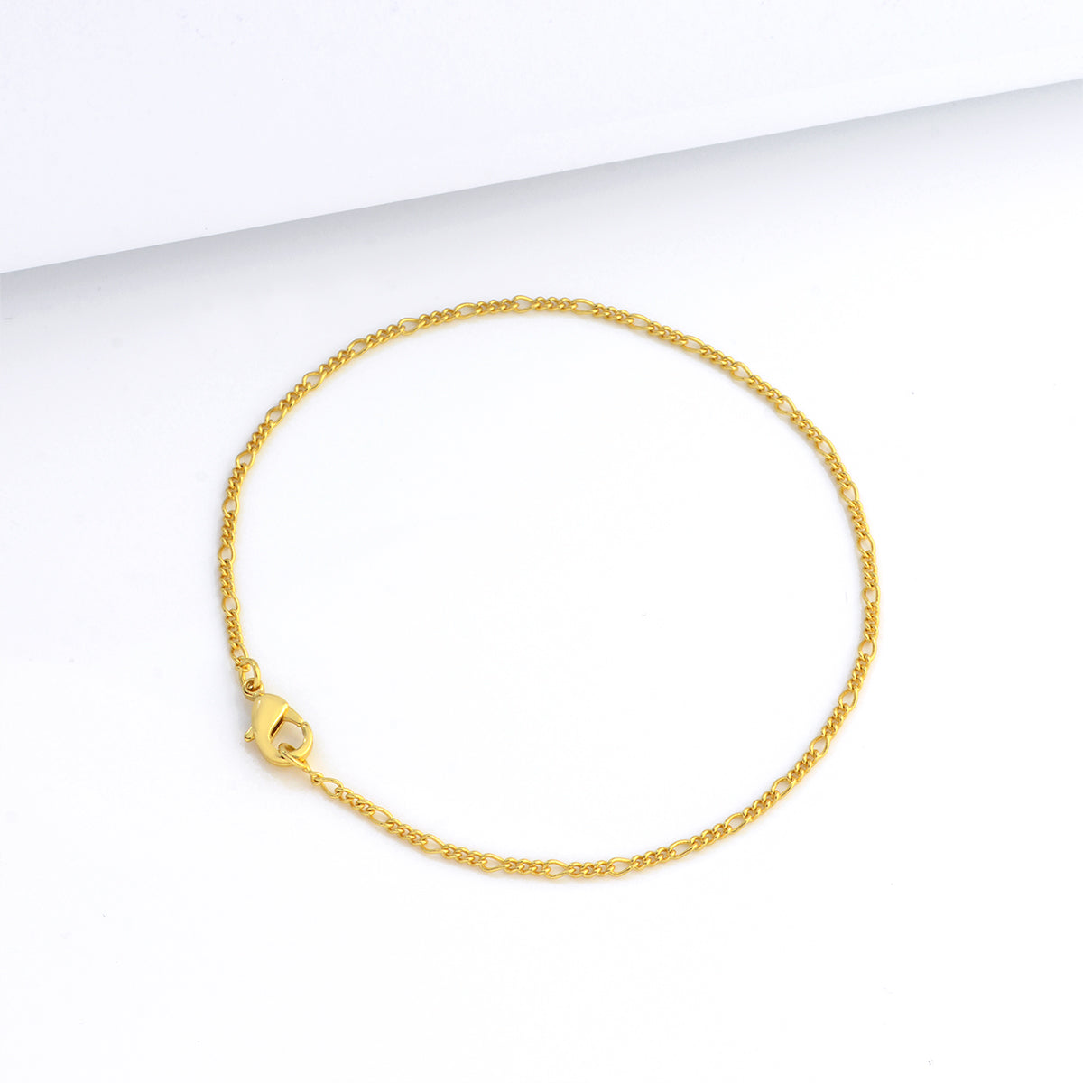 Pulseira 3 por 1 Fígaro 1,5mm 2gr Fecho Lagosta Banhado A Ouro 18k