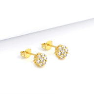 Brinco Ponto de Luz Cravejado Banhado A Ouro 18k