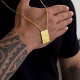 Escapulário Cadeado Alongado Sagrado Coração de Jesus 2mm 16gr 70cm Banhado A Ouro 18k