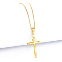 Pingente Crucifixo Palito Liso Inri 2,5x1,5cm Banhado A Ouro 18k