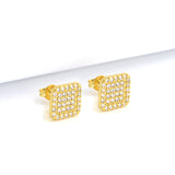 Brinco Quadrado Cravejado Banhado A Ouro 18k