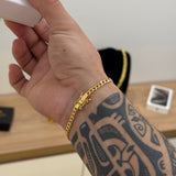 Pulseira Grumet 4mm 5gr Fecho Duplo Banhado A Ouro 18k