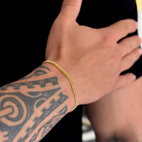 Colar Medalha De São Bento - Corrente e Pulseira Grumet Cuban Banhado A Ouro 18k