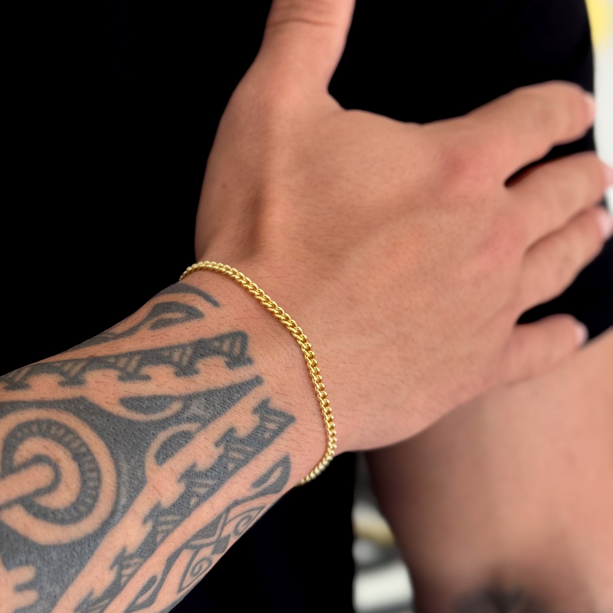 Colar Medalha De São Bento - Corrente e Pulseira Grumet Cuban Banhado A Ouro 18k
