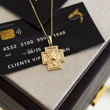 Pingente Crucifixo Leão Judá 3x2cm Banhado A Ouro 18k