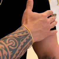 Colar Coração N. Sra. Aparecida Cravejado P - Corrente Veneziana e Pulseira Grumet Flat Banhado A Ouro 18k
