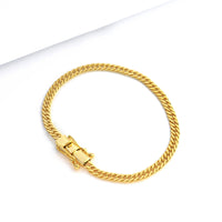 Pulseira Lacraia 4mm 7gr Fecho Duplo Banhado A Ouro 18k