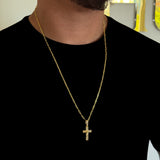 Colar Face De Cristo Cravejado P - Corrente e Pulseira Cadeado Alongado Banhado A Ouro 18k