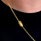 Colar Crucifixo Com Jesus Vazado - Corrente e Pulseira Cadeado Banhado A Ouro 18k