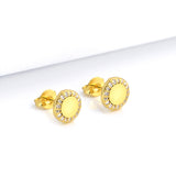 Brinco Redondo Cravejado Banhado A Ouro 18k