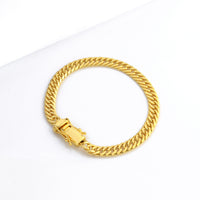 Pulseira Lacraia 6mm 16gr Fecho Duplo Banhado A Ouro 18k