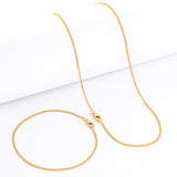 Kit Corrente e Pulseira Grumet 1,5mm Fecho Lagosta Banhado A Ouro 18k