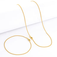Kit Corrente e Pulseira Grumet 1,5mm Fecho Lagosta Banhado A Ouro 18k