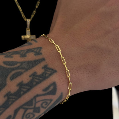 Colar Face De Cristo Cravejado P - Corrente e Pulseira Cadeado Alongado Banhado A Ouro 18k