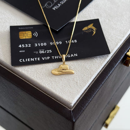 Pingente Chapéu Boiadeiro 1x2cm Banhado A Ouro 18k