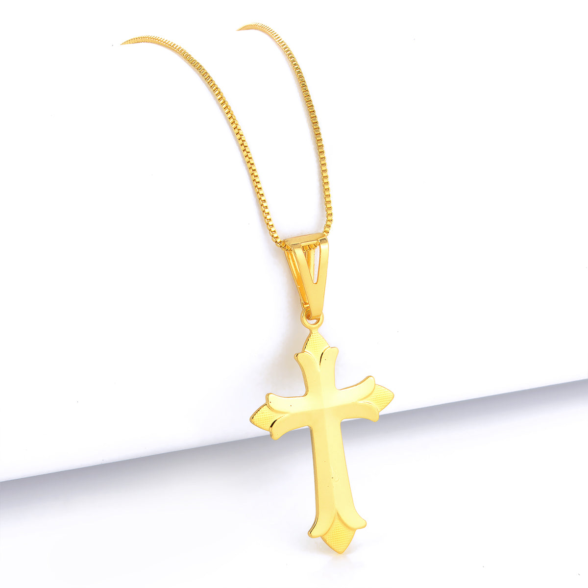 Pingente Crucifixo Português 3,5x2cm Banhado A Ouro 18k