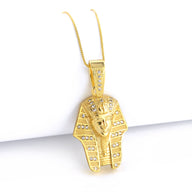 Pingente Faraó Cravejado 4x2cm Banhado A Ouro 18k